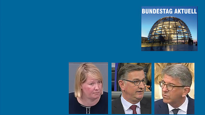 Bilder: Livestream Bundestag Wiebke Esdar (17.09.25), Martin Rabanus (19.11.25), Wolfgang Weimer (18.05.25)