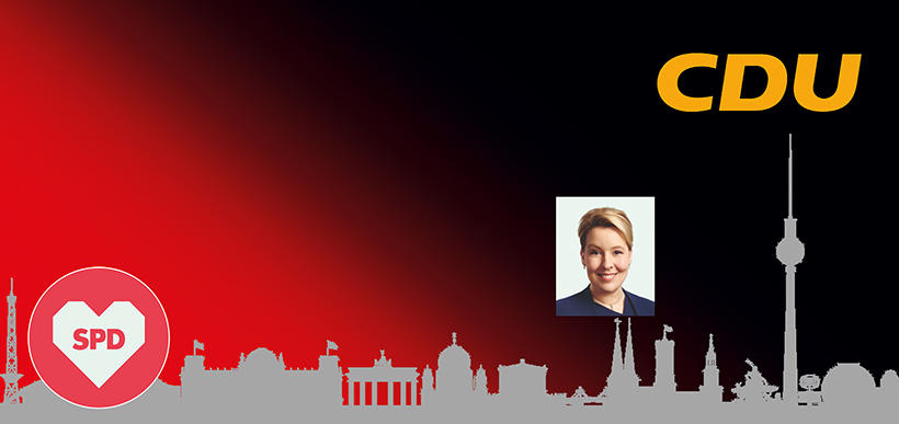 Grafik zwd; Bildquelle Giffey: SPD Berlin, Foto: Jonas Holthaus