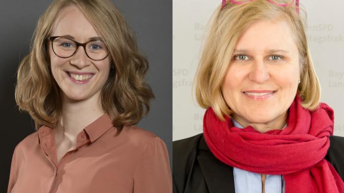Eva Letternbauer, frauenpolitische Sprecherin der Gr&uuml;nen-Fraktion Bayern, links (Bild: Stefan M. Prager) und Dr. Simone Strohmayr, frauenpolitische Sprecherin und stellvertretende Fraktionsvorsitzende der SPD-Fraktion Bayern (Bild: bayernspd-landtag.de)