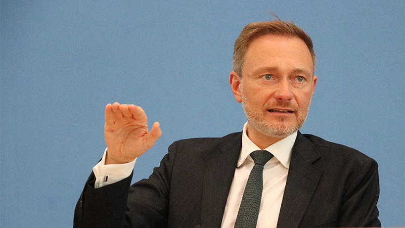 Bild zwd: Bundesfinanzminister Lindner in der Bundespressekonferenz am 05.07.2023