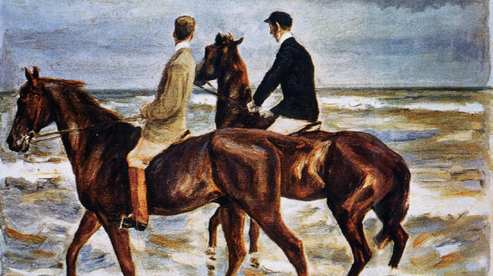 Max Liebermann: "Zwei Reiter am Strand", aus dem Schwabinger Kunstfund. - Bild: wikimedia.org