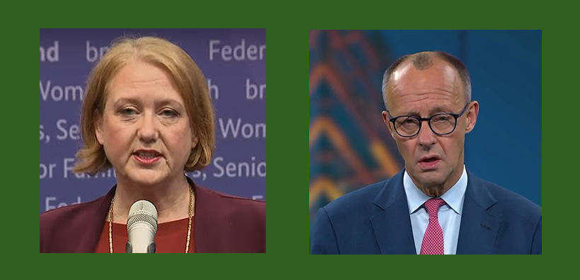 Ministerin Lisa Paus bei Vorstellung des Entwurfs eines Gewalthilfegesetzes | CDU-Chef Merz: 